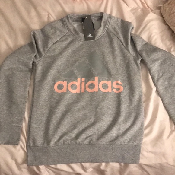 grey and pink adidas sweatshirt